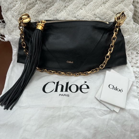 Chloé Small Foulard Shoulder Bag in Black - New with Tags - Picture 2 of 8
